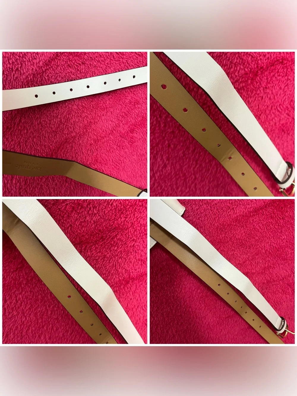 Kate Spade Women's Genuine Leather Belt Bag - White/Ivory with Bow Detail - S/M